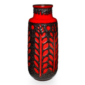 Lava Vase Red Black 037