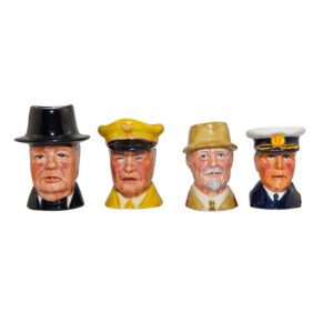 Set of 4 Tiny Character Jugs - War Heroes Series. Set includes: MacArthur, Rommel, Monty and DeGaulle