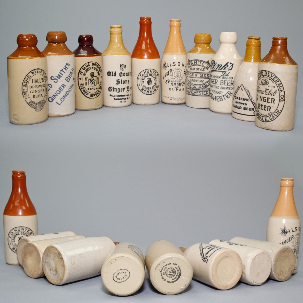 Stoneware Ginger Bottles 10 piece Set