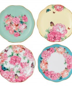 Miranda Kerr for Royal Albert Collection -  Set of 4 Tidbit Plates (Patterns include: Blessings, Joy, Gratitude and Devotion)