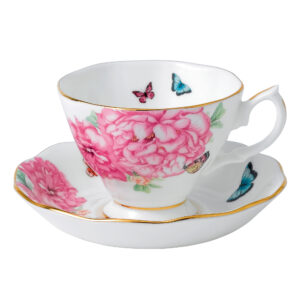 Miranda Kerr for Royal Albert Collection - 2pc. (White) Teacup and Saucer Set "Friendship" Pattern