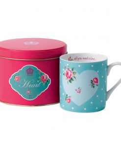 New Country Roses "Heart" Mug in Tin