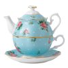 Polka Blue New Country Roses Tea For One