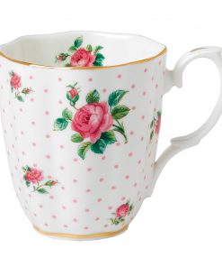 Vintage Mug (White with Pink Roses)