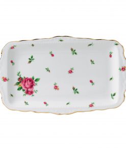 Vintage Sandwich Tray (White with Pink Roses)