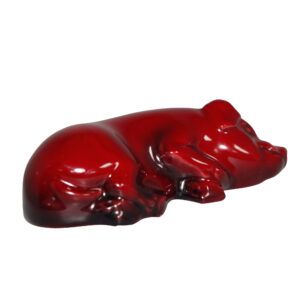 Flambe Pig Snoozing (Small) HN801 - Royal Doulton Animal