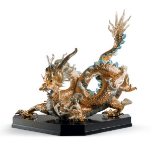 Great Dragon (Golden) 01001973 - Lladro Fantasy
