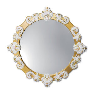 Round Mirror Large (White & Gold) 01007792 - Lladro Functional Art