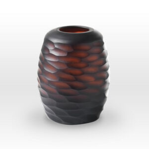 Dark Amber Cut Vase CV0107 - Viterra Art Glass