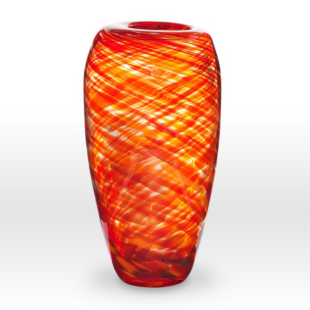 Red Orange Vase FL0114 - Viterra Art Glass
