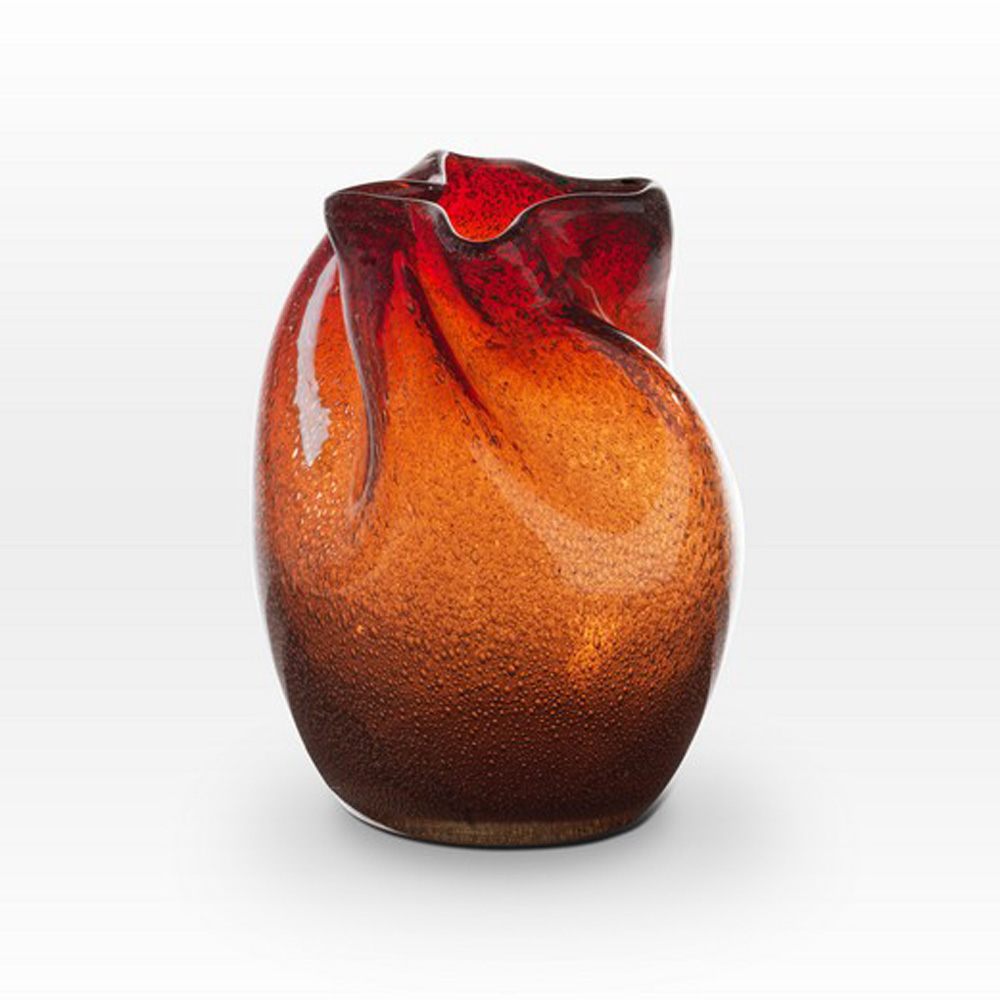 Coppery Red Seeds Vase FR0108 - Viterra Art Glass