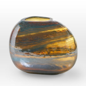 Lustre Caramel Teal Vase GL0107 - Viterra Art Glass