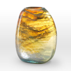 Lustre Caramel Teal Vase GL0110 - Viterra Art Glass