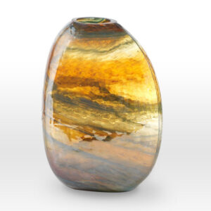 Lustre Caramel Teal Vase GL0112 - Viterra Art Glass