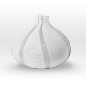 White Narrow Neck Vase GR0211 - Viterra Art Glass