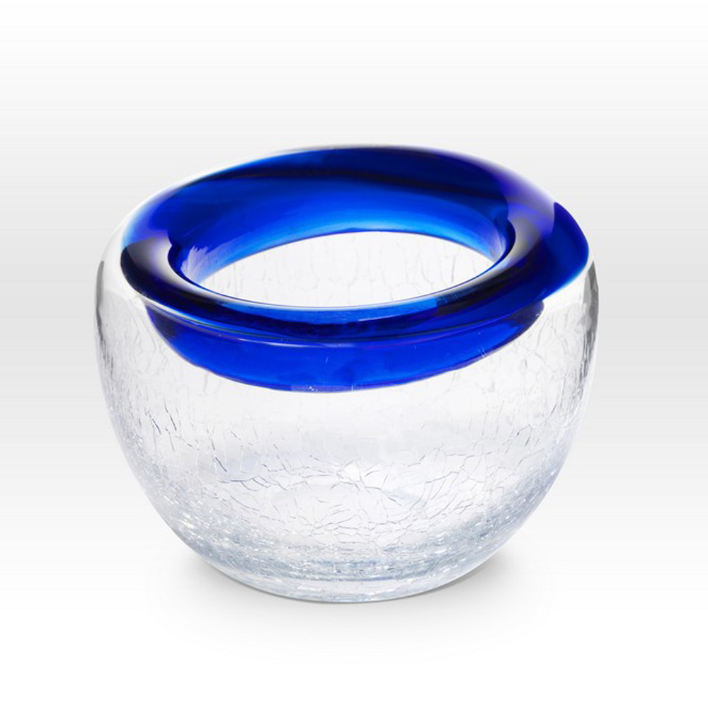 Cobalt Crackle Bowl RB0104 - Viterra Art Glass