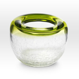 Chartreuse Crackle Bowl RB0304 - Viterra Art Glass