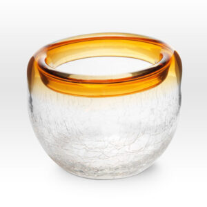 Amber Crackle Bowl RB0504 - Viterra Art Glass