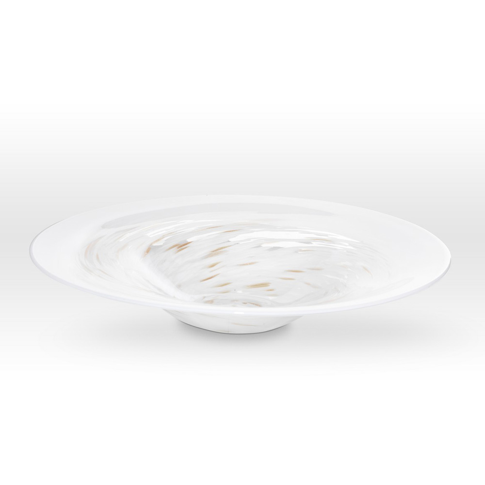 White Gold Platter SH0119 - Viterra Art Glass