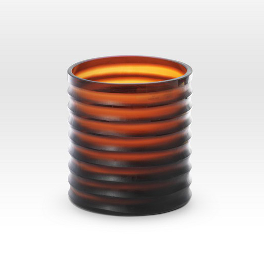 Gold Amber Cut Vase SN0106 - Viterra Art Glass