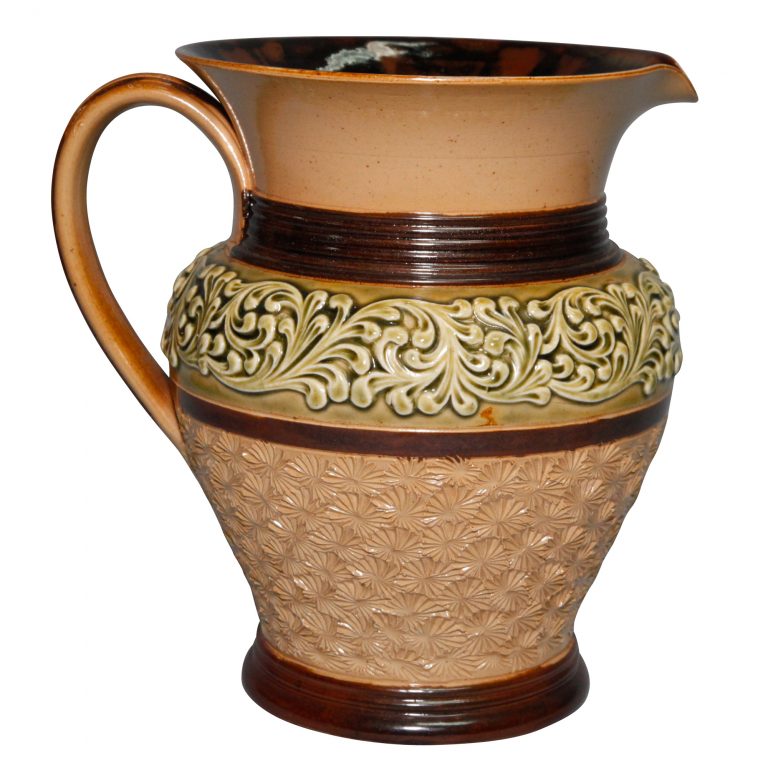 Stoneware Pitcher with Scrolls