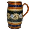 Stoneware Pitcher with Floral Scroll