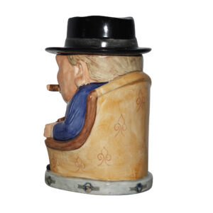 Winston Churchill Prototype Lidded Cigar Jar 2014 (Light blue suit red tie) - Bairstow Manor Collectables