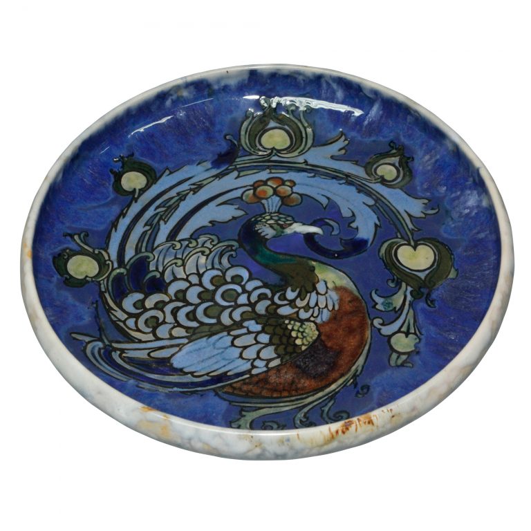 Bowl Peacock Francis Pope - Doulton Lambeth Stoneware