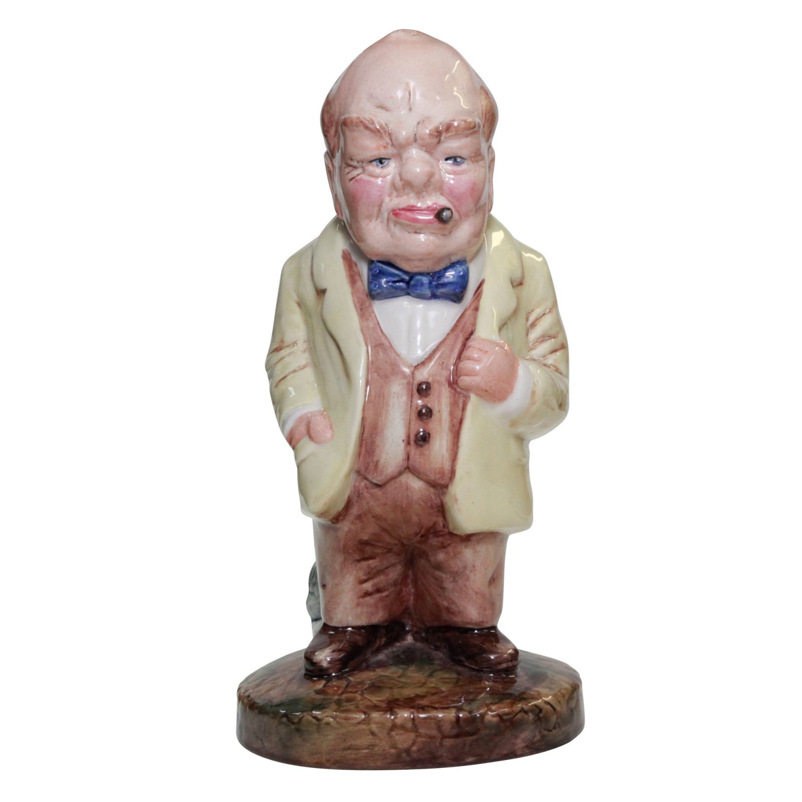 Bairstow Manor Winston Churchill Figure in cream with Bulldog