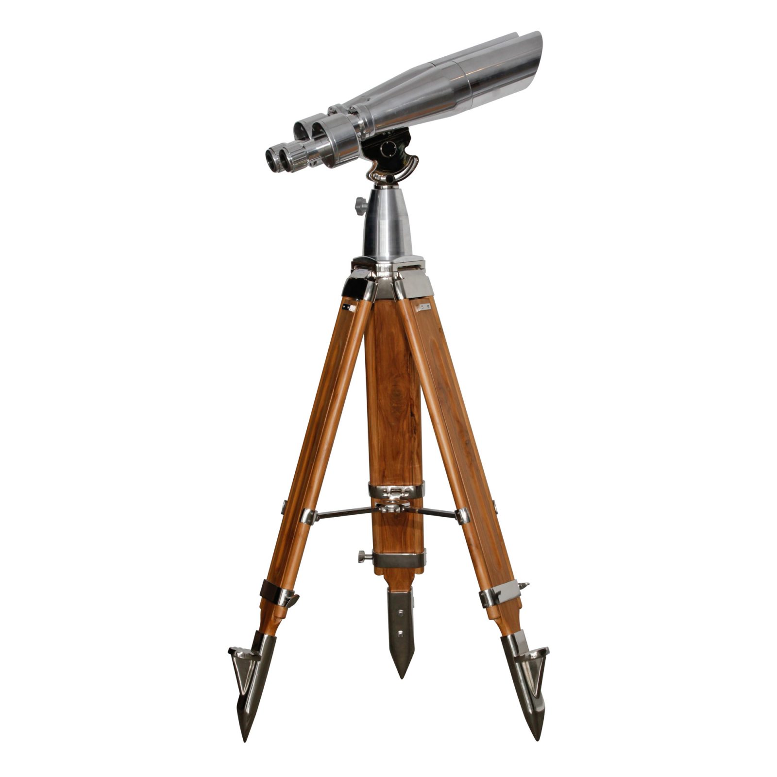 15x80 PMC USA Contemporary Binoculars on Steel and Wooden Tripods
