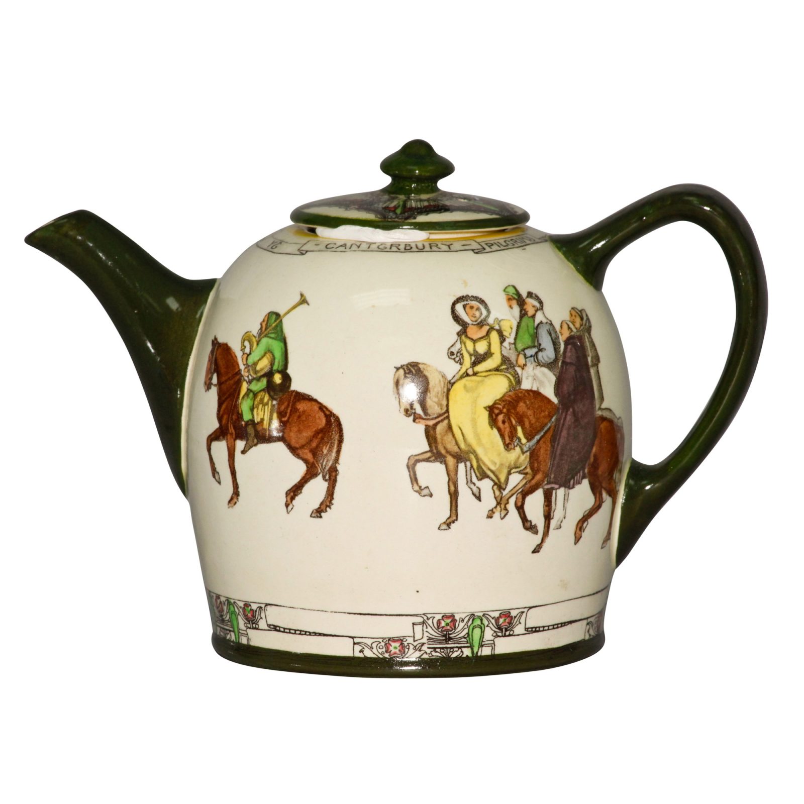 Teapot “Canterbury Pilgrims” Royal Doulton Seriesware Seaway China Co.