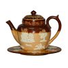 Hunting - 2pc. Teapot and Trivet Set - Doulton Lambeth Stoneware