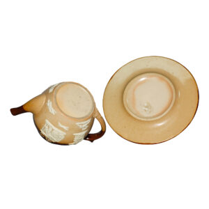 Hunting - 2pc. Teapot and Trivet Set - Doulton Lambeth Stoneware