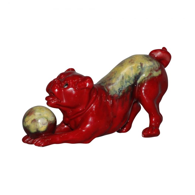 Bernard Moore Pug Playing - Royal Doulton Flambe