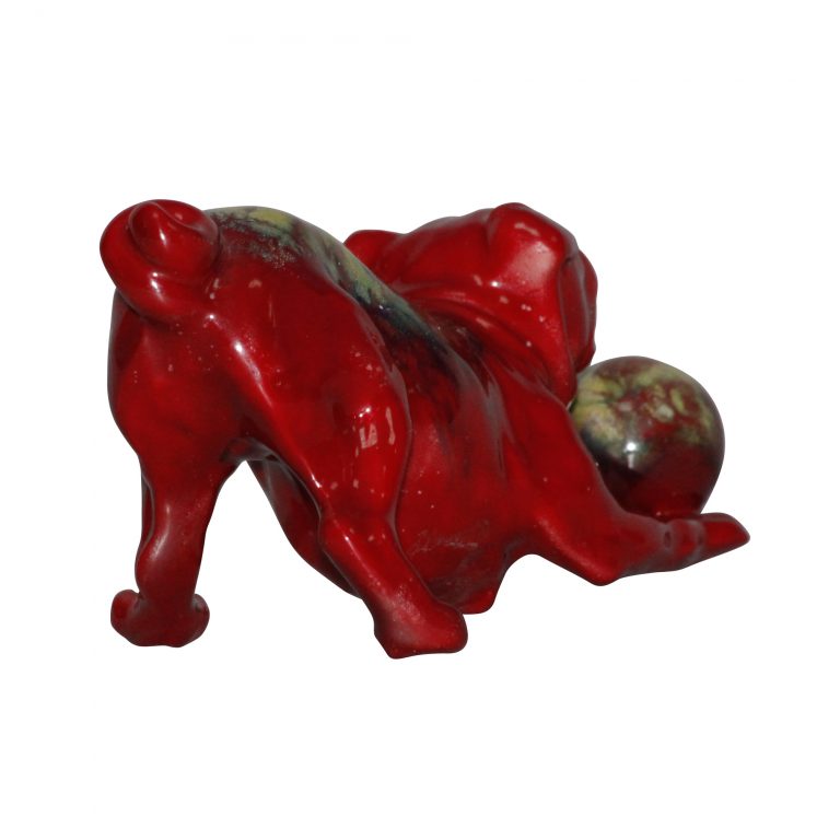 Bernard Moore Pug Playing - Royal Doulton Flambe