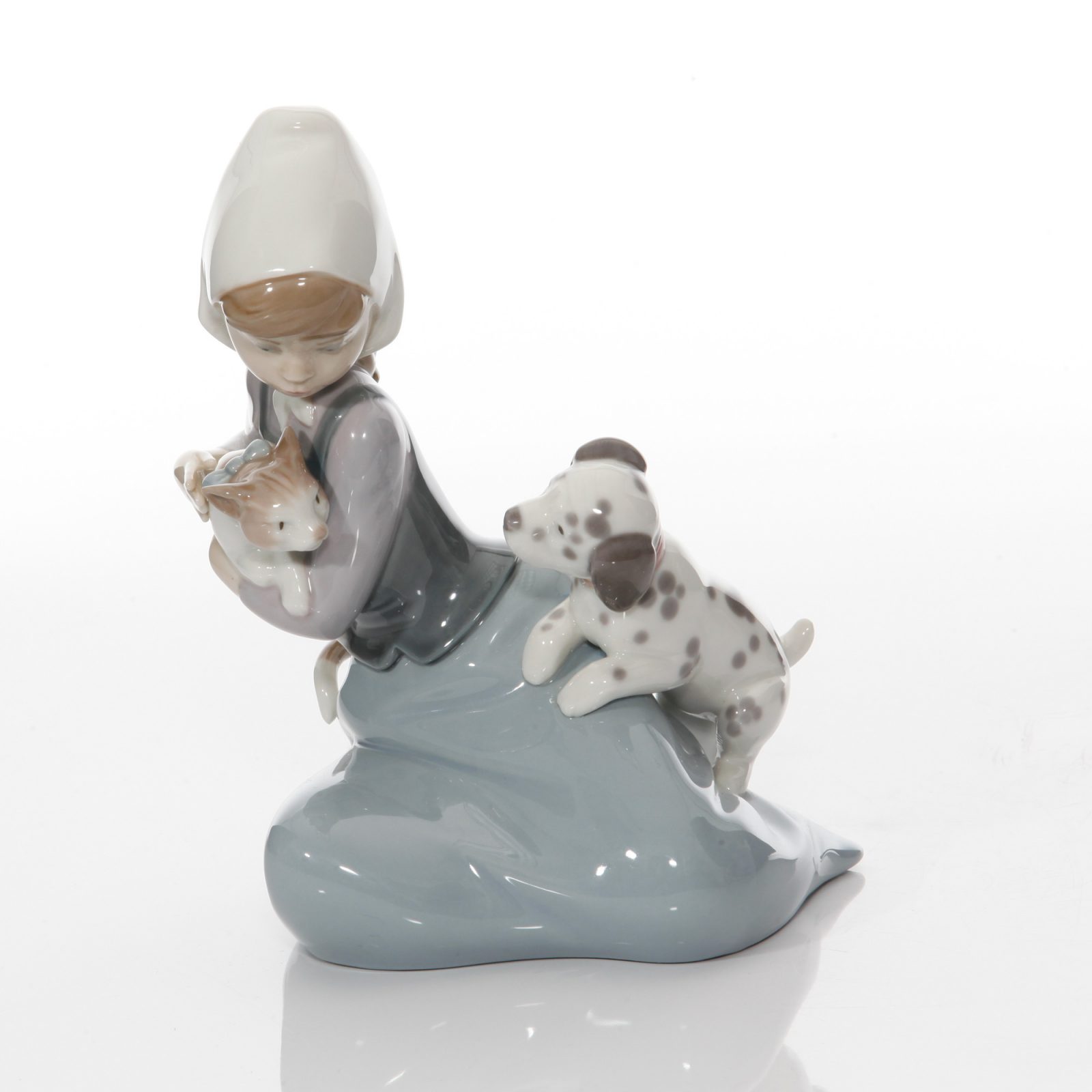 Girl with Dog and Cat 5032 Lladro Figure Seaway China Co.