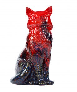 Cat Seated Veined - Royal Doulton Flambe
