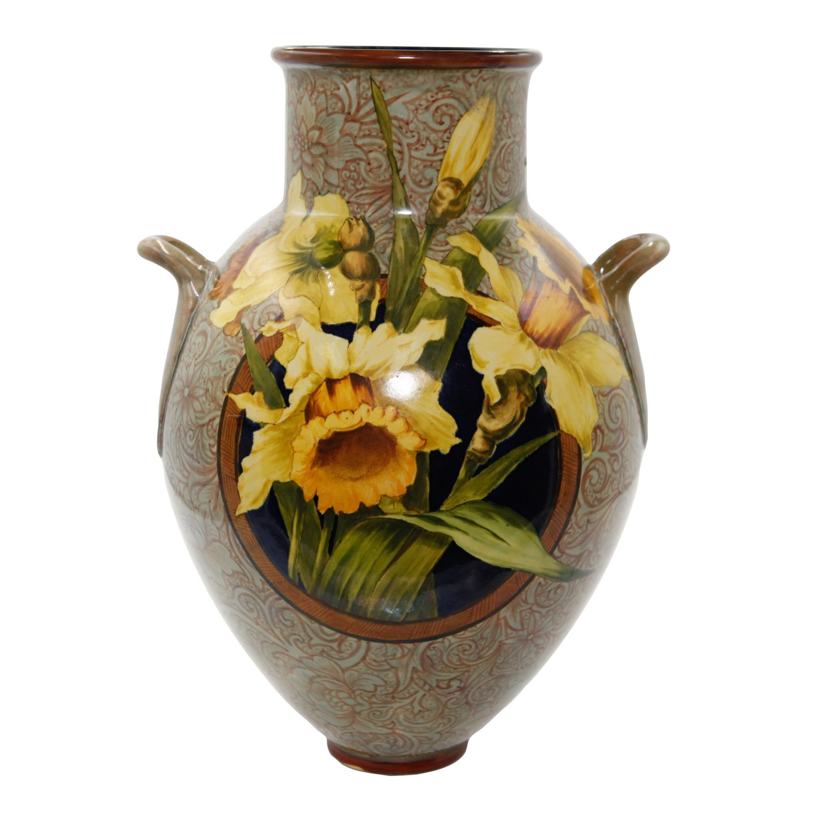 Faience Vase Daffodils - Royal Doulton Titanianware