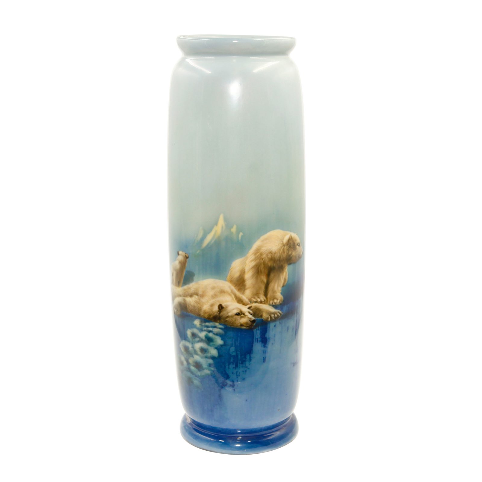 Titanian Vase Polar Bears - Royal Doulton Titanianware