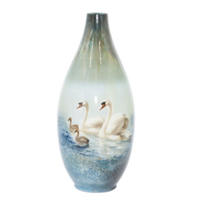 Titanian Vase with Swans - Royal Doulton Titanianware