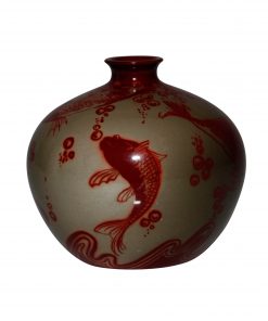 Bernard Moore Vase Fish Koi 5H - Royal Doulton Flambe