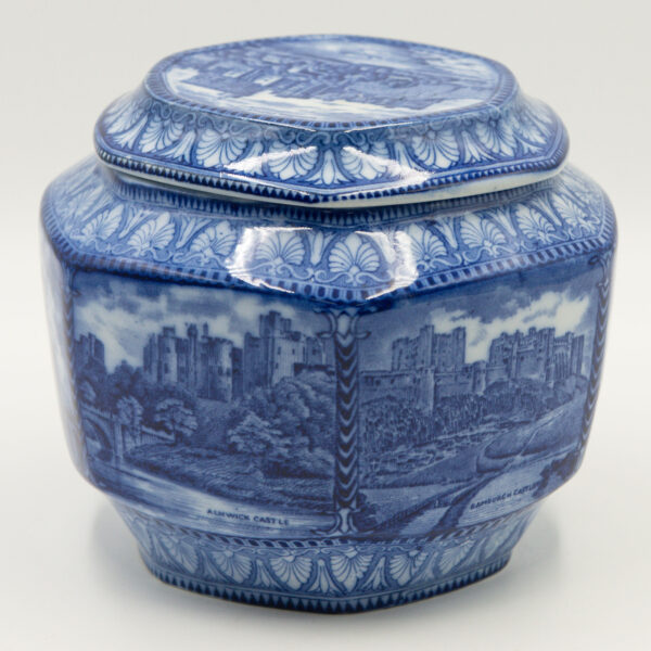 Blue Biscuit Barrel and Lid