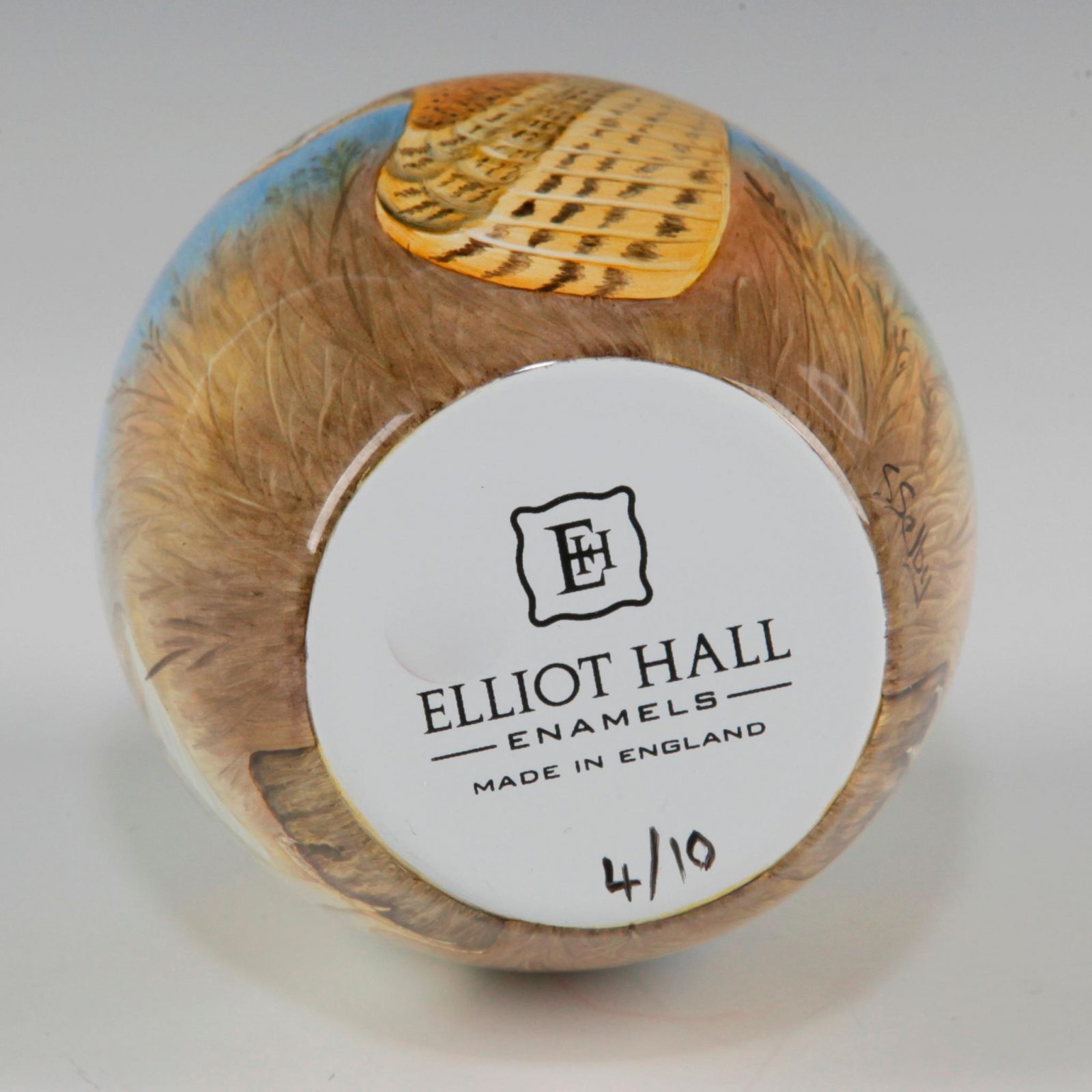Elliot Hall Enamel Vase Barn Owls