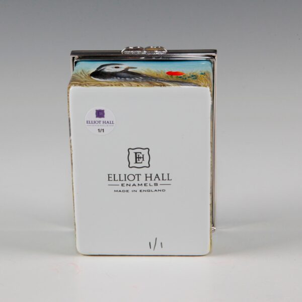 Elliott Hall Enamel Box Pied Wagtail Bird