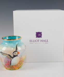 Elliot Hall Enamel Vase Puffins